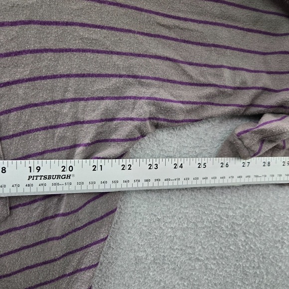 Roxy Women Top XL Gray Batwing 3/4 Sleeve Oversized Shirt Scoop Neck - Picture 6 of 9